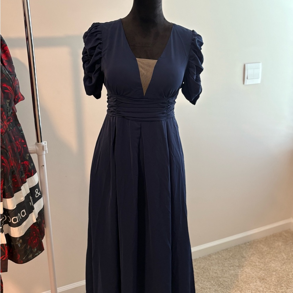 Elegant Navy Blue Evening Dress